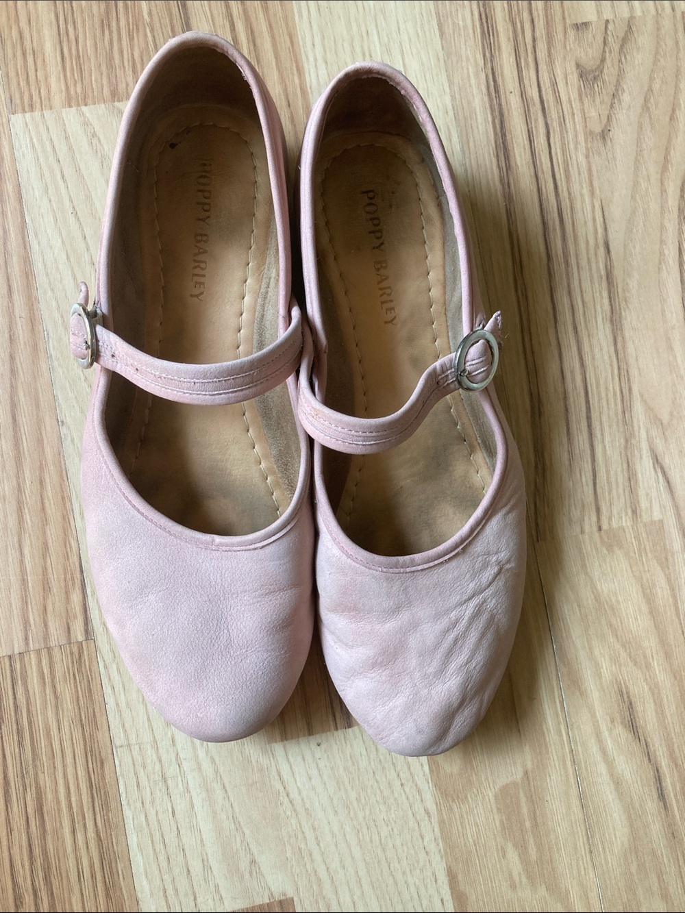 Poppy Barley Blush Modern-Day Mary Jane Suede Flats with Silver Buckle - Picture 3 of 10